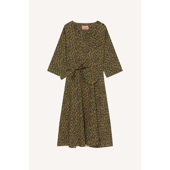 Women Printed Midi Dress - Khaki