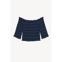 Women Smocked Top - Midnight Blue