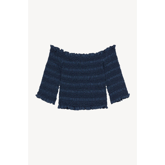 Women Smocked Top - Midnight Blue