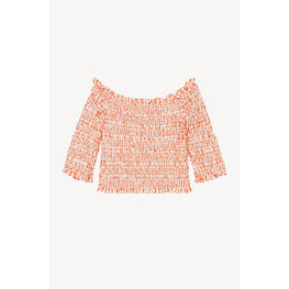 Women Smocked Top - Medium Orange