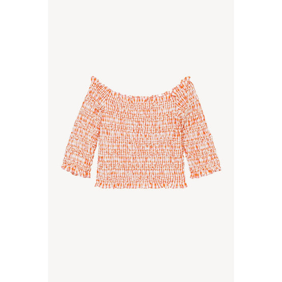 Women Smocked Top - Medium Orange