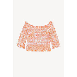 Women Smocked Top - Medium Orange
