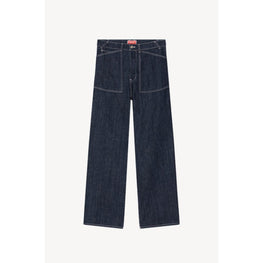 Men Sailor Loose Fit Jeans - Rinse Blue Denim