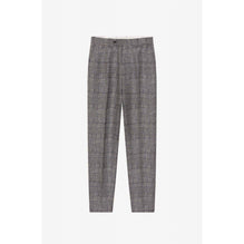 Men Wavy Check Slim Pant - Black