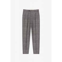 Men Wavy Check Slim Pant - Black