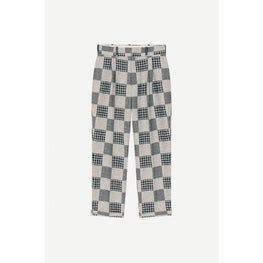 Men Patchwork Jacquard Pleat Pant - Midnight Blue