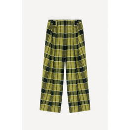 Men Checks Zoot Suit Pleated Pant - Grass Green