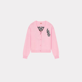 Women Tiger Varsity Cardigan - Faded Pink