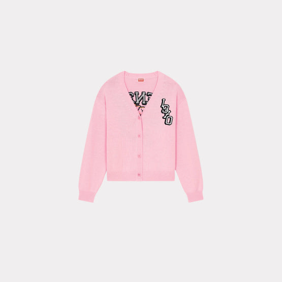 Women Tiger Varsity Cardigan - Faded Pink
