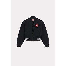 Women Target Black Bomber Jacket - Rinse Black Denim