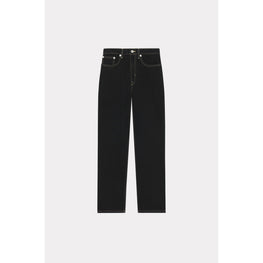 Women Solid Asagao Straight - Rinse Black Denim