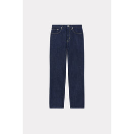 Women Blue Asagao Cropped Straight - Rinse Blue Denim