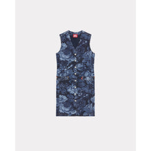 Women Denim Printed Dress - Midnight Blue