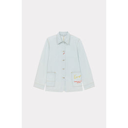 Women Bleach Workwear Jacket - Bleached Blue Denim