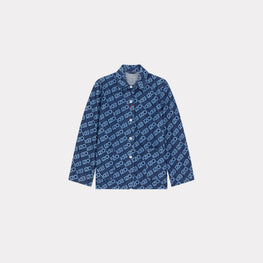 Women Monogram Blue Workwear Jacket - Rinse Blue Denim