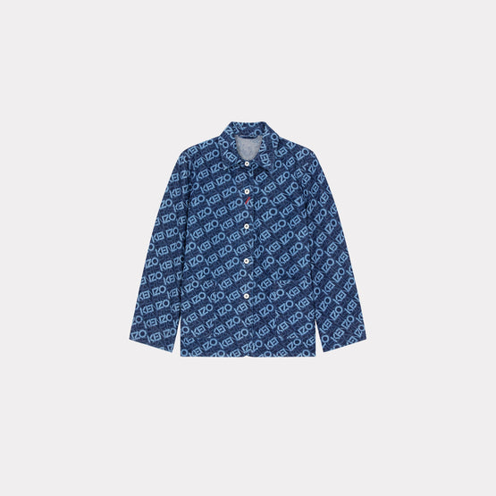 Women Monogram Blue Workwear Jacket - Rinse Blue Denim