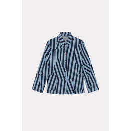 Women Dazzle Stripe Workwear Jacket - Rinse Blue Denim