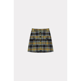 Women Checks Mini Skirt - Dark Khaki