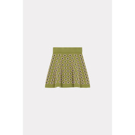 Women Popcorn Fairisle Mini Skirt - Green