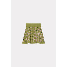 Women Popcorn Fairisle Mini Skirt - Green