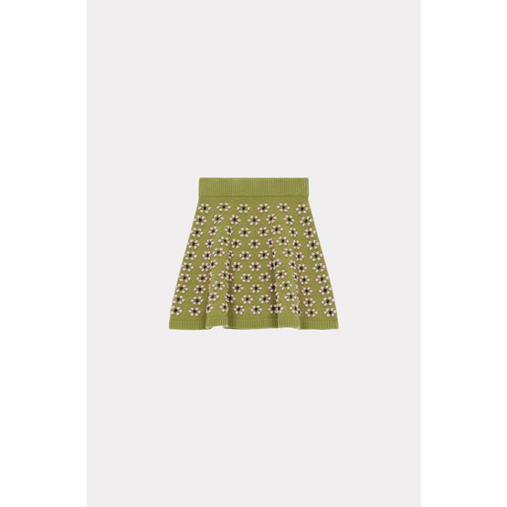 Women Popcorn Fairisle Mini Skirt - Green