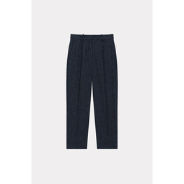 Women Checks Tailored Pants - Midnight Blue