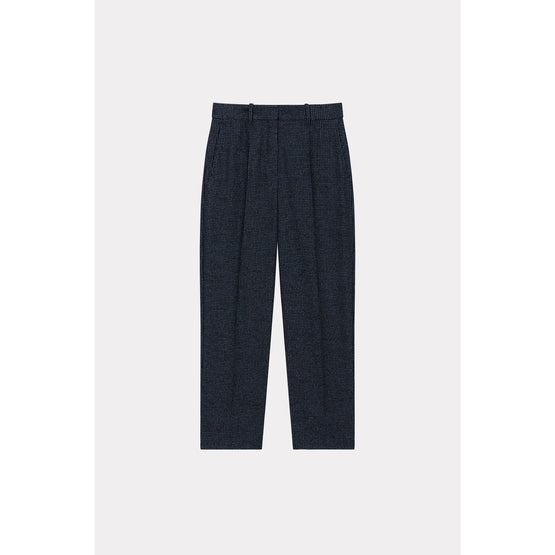 Women Checks Tailored Pants - Midnight Blue