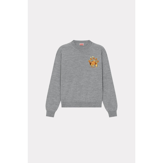 Women Kenzo Kingyo Crest Jumper - Pearl Grey
