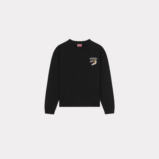Women Tiger Varsity Regular Sweat - Black
