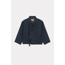 Women Checks Kimono Jacket - Midnight Blue