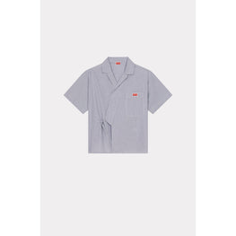 Men Striped Kimono Hawaiian Shirt - Midnight Blue