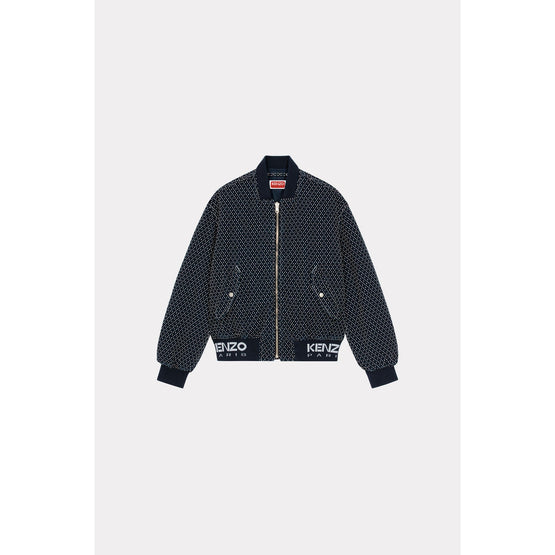 Men Kenzo Sashiko Stitch Bomber - Rinse Blue Denim