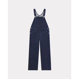 Men Printed Denim Overall - Rinse Blue Denim