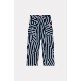 Men Dazzle Stripe Cargo Monkey Fit - Rinse Blue Denim