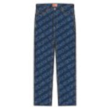 Men Cropped Asagao Straight Jeans - Rinse Blue Denim