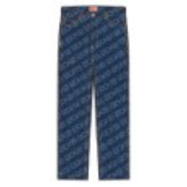 Men Cropped Asagao Straight Jeans - Rinse Blue Denim