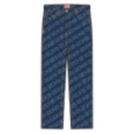 Men Cropped Asagao Straight Jeans - Rinse Blue Denim