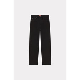 Men Cropped Asagao Straight Jeans - Rinse Black Denim