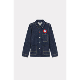 Men Kenzo Target Workwear Jacket - Rinse Blue Denim