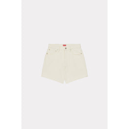Women Solid Shorts - Stone Bleached White Denim