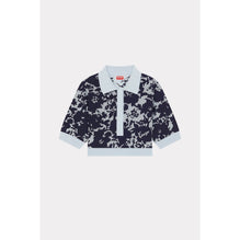 Women Kenzo Flower Camo Polo Top - Midnight Blue