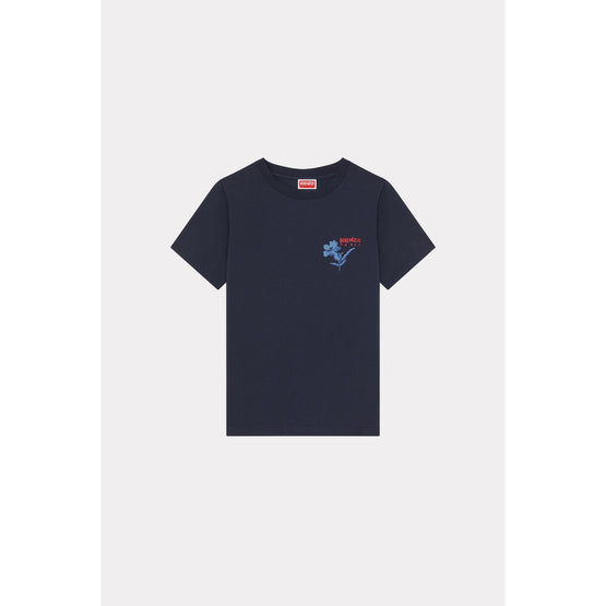 Women Drawn Flowers Classic Tee - Midnight Blue