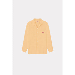 Men Oversize Ls Hawaiian Shirt - Camel