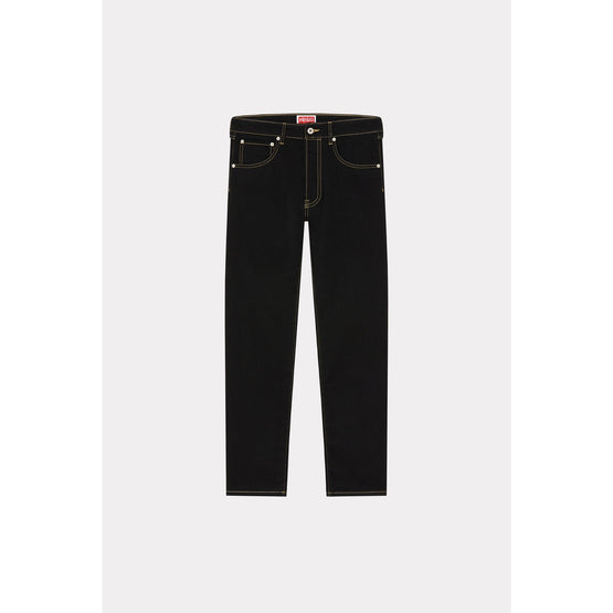 Men Drawn Varsity Bara Slim Fit J - Rinse Black Denim