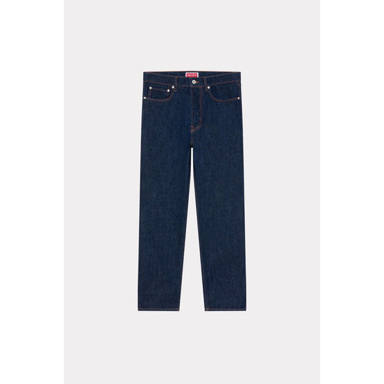 Men Cny Crop Asagao Straight Fit J - Rinse Blue Denim