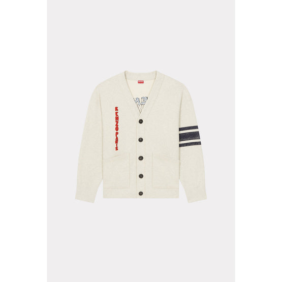Men Drawn Varsity Oversize+ Cardi - Pale Grey