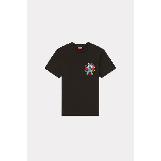 Men Drawn Varsity Slim T-Shirt - Black