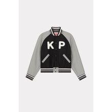 Men Wool Varsity Jacket - Black