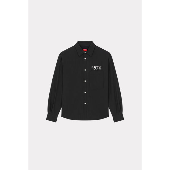Men Cny Padded Overshirt - Black