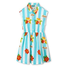 Kids Robe Manches Courtes En Popeli - Turquoise